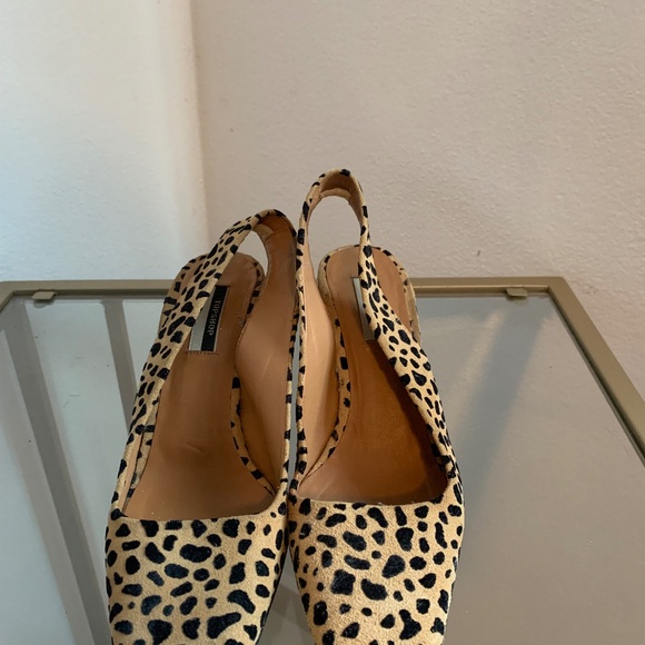 Topshop Gainor Leopard Print Slingback Shoes - Picture 3 of 3